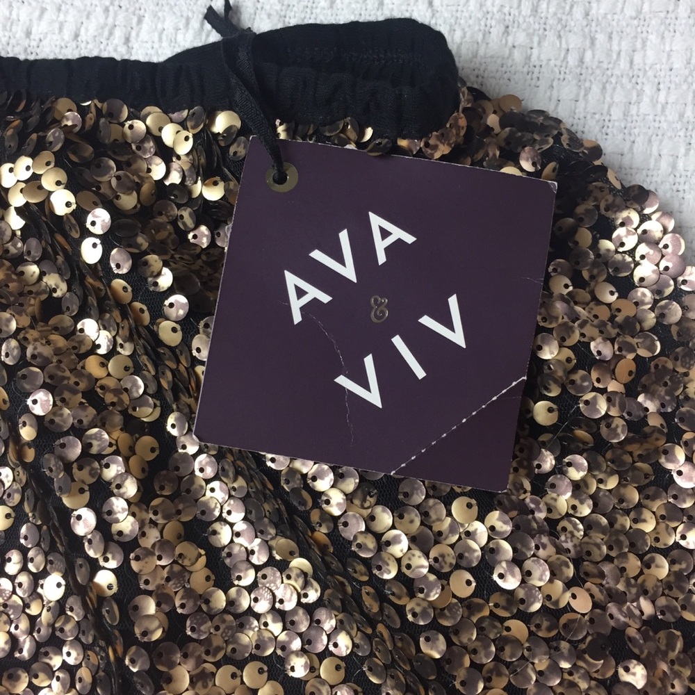 1X Brown Sequin Skirt